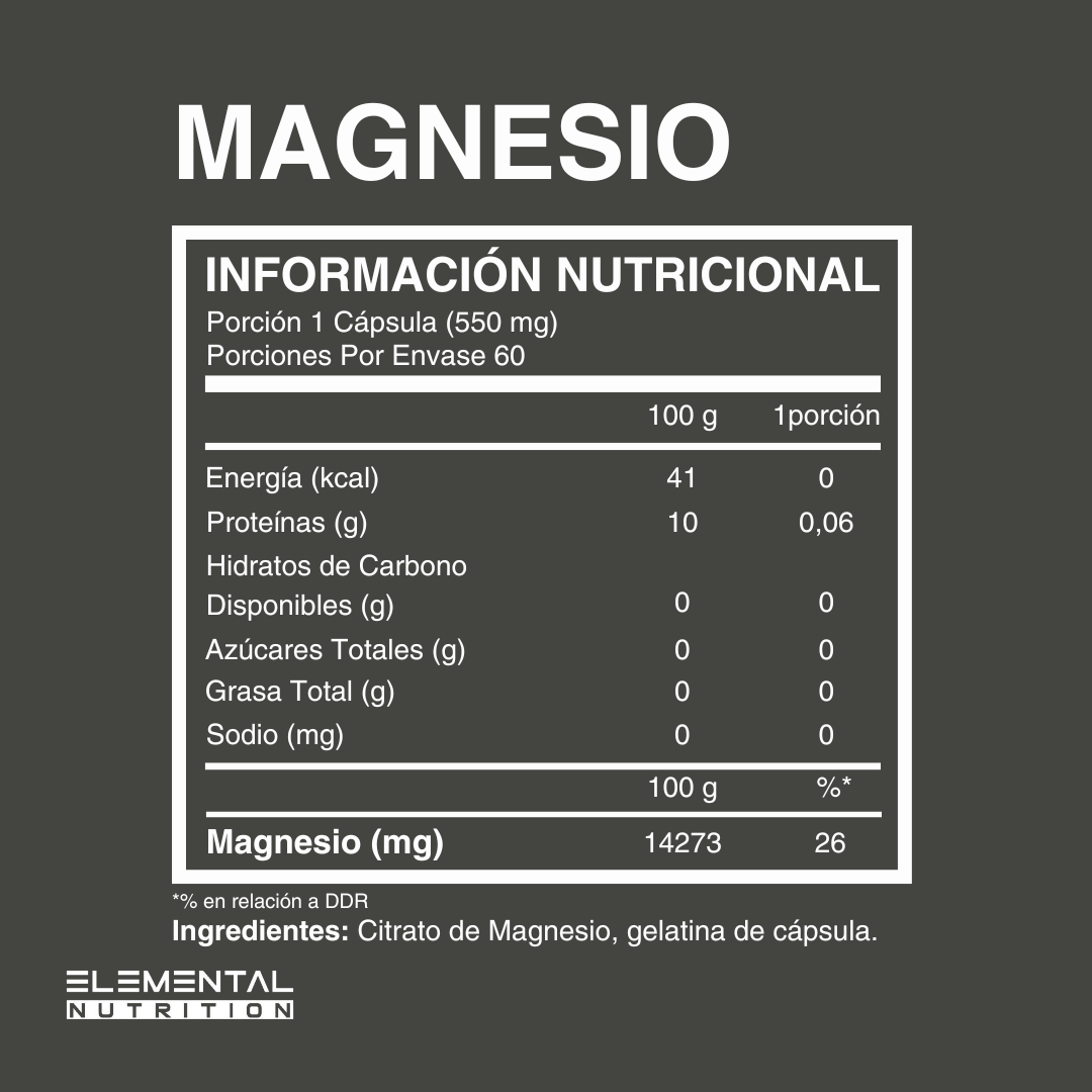 Citrato de Magnesio | Elemental Nutrition