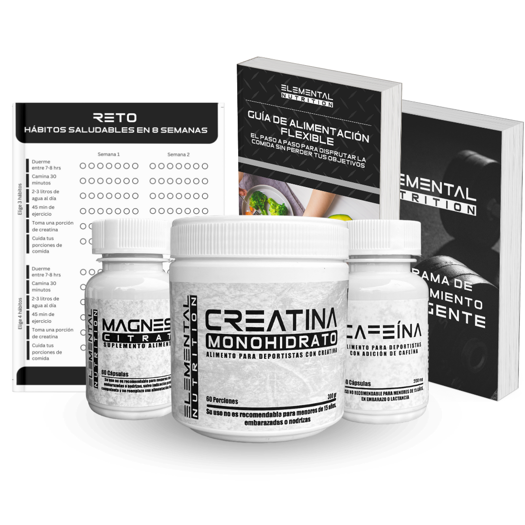 Triple Pack Creatina + Cafeína + Magnesio | Elemental Nutrition
